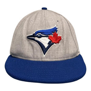 Toronto Blue Jays Hat Cap Fitted Mens 7 3/8 Gray MLB Baseball New Era 59FIFTY